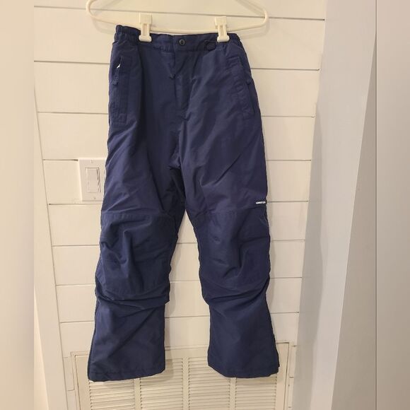 Lands' End Kids Youth 12 Insulated Ski Snow Pants Ankle Zip Navy - Picture 1 of 9